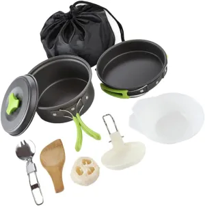 1-2 Person Camping Cookware Portable Aluminum Oxide Set Compact and Portable Cooking Pan Pot for Outdoor Adventures
