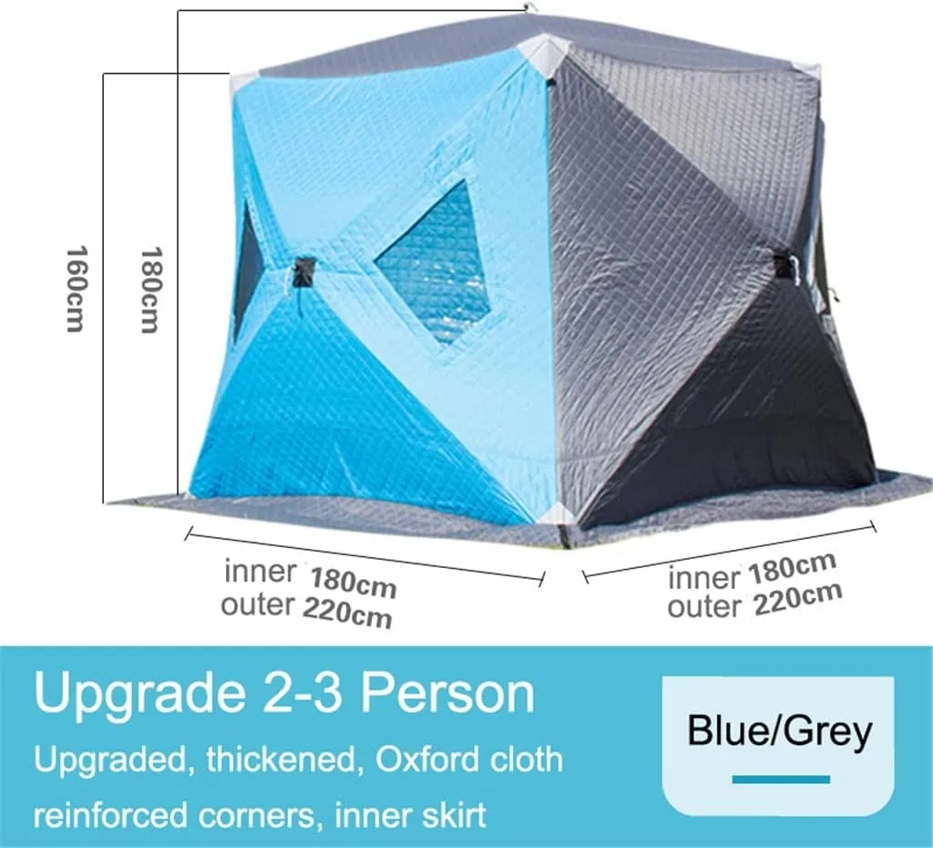 1-4 Winter Fishing Tent Winter Ice Fishing Tent Camping Tent Windproof and Rainproof Outdoor Winter Fishing Warm Tent (Color : D, Size : 220 * 220 * 2