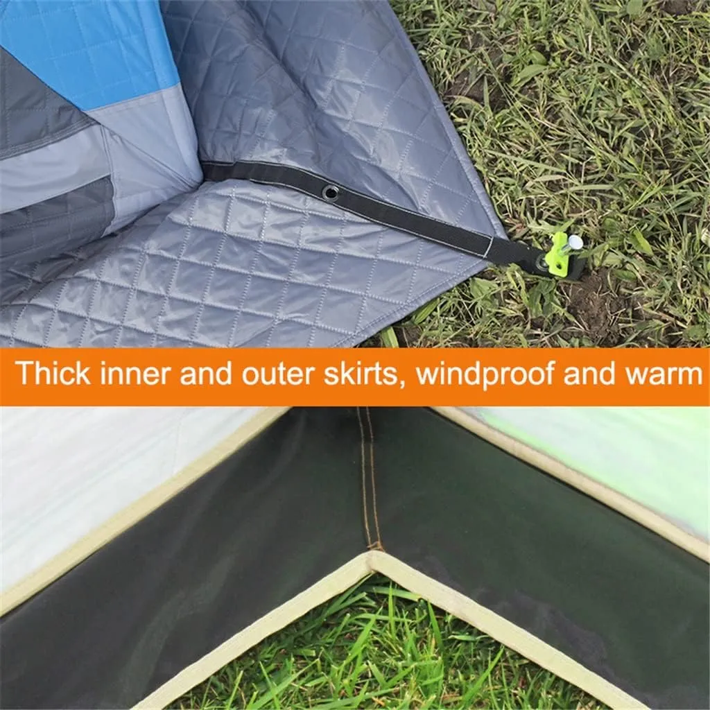1-4 Winter Fishing Tent Winter Ice Fishing Tent Camping Tent Windproof and Rainproof Outdoor Winter Fishing Warm Tent (D 220 * 220 * 200cm)