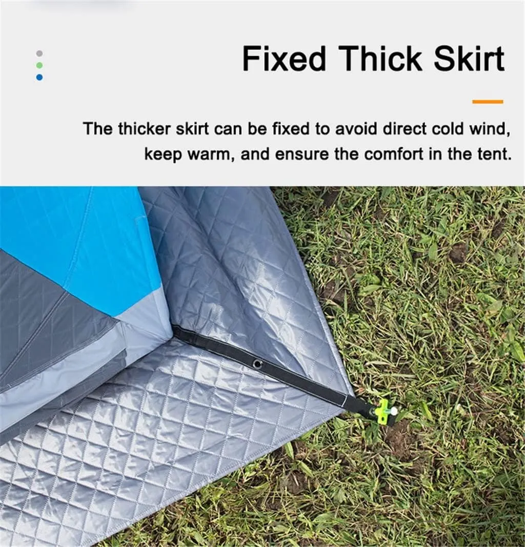 1-4 Winter Fishing Tent Winter Ice Fishing Tent Camping Tent Windproof and Rainproof Outdoor Winter Fishing Warm Tent (D 220 * 220 * 200cm)