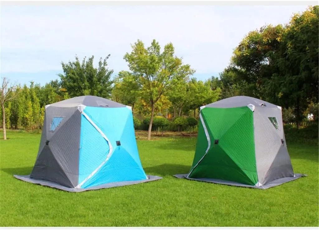 1-4 Winter Fishing Tent Winter Ice Fishing Tent Camping Tent Windproof and Rainproof Outdoor Winter Fishing Warm Tent (D 220 * 220 * 200cm)