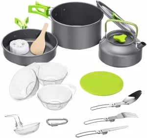1 Set Outdoor Tableware Kit Reusable Practical Lightweight Camping Tools Cookware Travelling Hiking Picnic BBQ Equipments