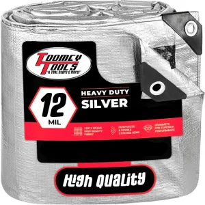 10 x 10 Heavy Duty Canopy Tarp - Silver