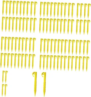 100 Pieces Tent Stakes Ground Pegs Practical Durability Windproof Camping Stakes Portable for Awning Shelter Backyard Outdoor, Style C