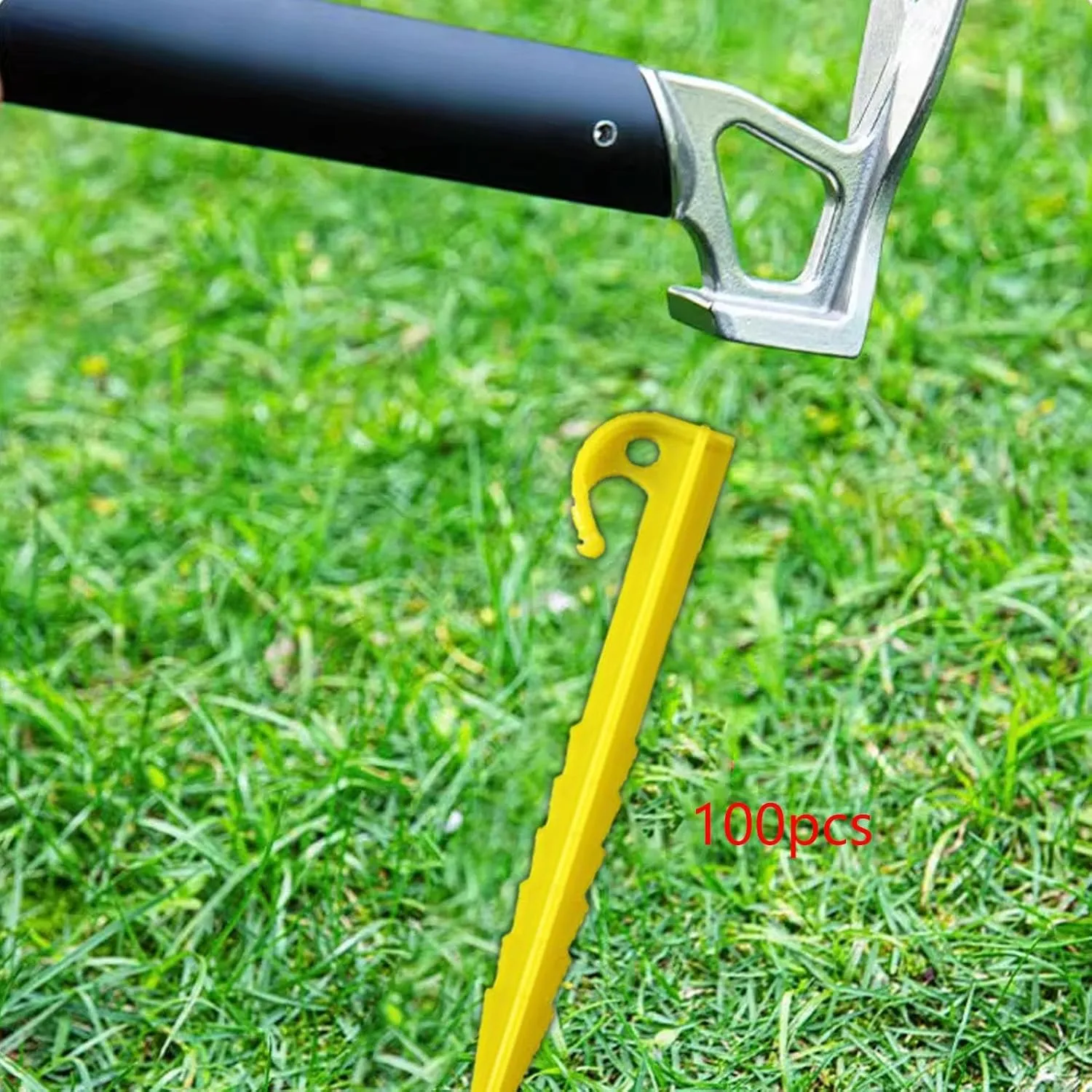 100 Pieces Tent Stakes Ground Pegs Practical Durability Windproof Camping Stakes Portable for Awning Shelter Backyard Outdoor, Style C