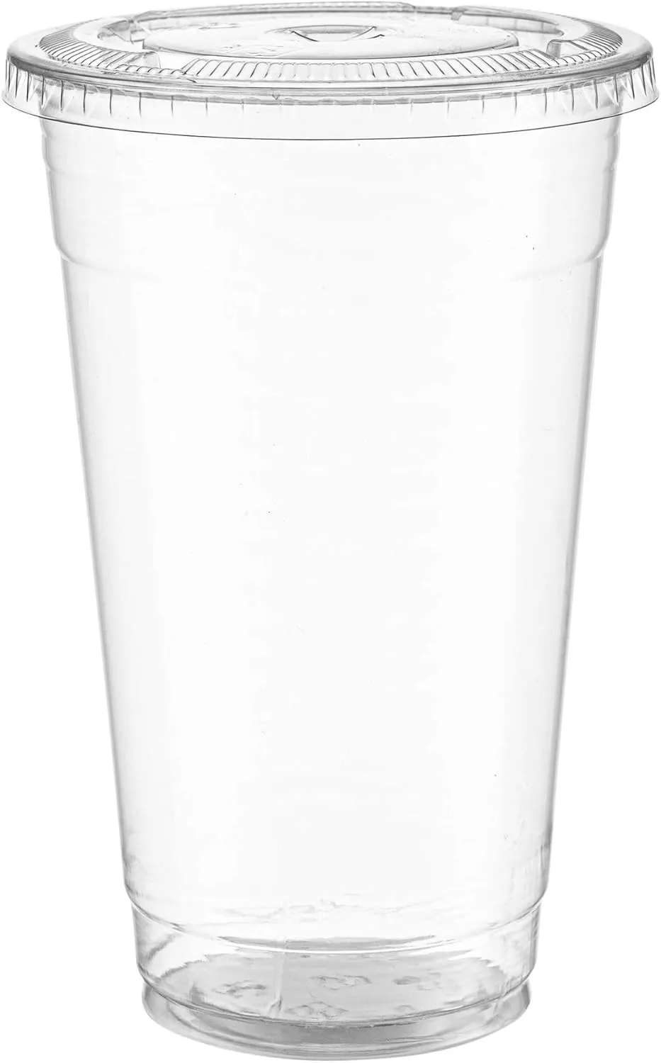[100 Sets 24 oz. Plastic Cups With Lids, Smoothie Cups, Milkshake Cups