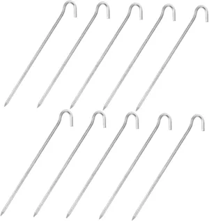 10pcs Heavy Duty Tent Pegs Curved Shape Garden Stakes Tarp Stakes Tent Fixing Hooks