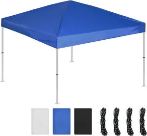 10x10 Canopy Replacement Top, Blue 10x10 Pop Up Canopy Tent Replacement Roof Cover with Windproof Rope for Straight Leg Frame, UV Protection Waterproof for Outdoor Garden (Top Only)