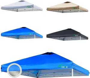 10x10 Canopy Replacement Top, Ez Up Canopy Tent Top Cover with Air Vent and Adjustable Elastic Strap,UV Waterproof for Outdoor Garden Patio Pavilion Sun Shade (Top Sidewall Only)