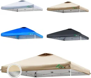 10x10 Canopy Replacement Top, Ez Up Canopy Tent Top Cover with Air Vent and Adjustable Elastic Strap,UV Waterproof for Outdoor Garden Patio Pavilion Sun Shade(Top Sidewall Only)