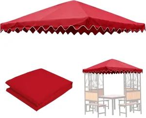 10'x10' Gazebo Canopy Replacement Top, Heavy-Duty Outdoor Waterproof Patio Cover, UV-Resistant Sun Shade Shelter for Deck, Garden, Backyard, BBQ Grill（Wavy Edge）