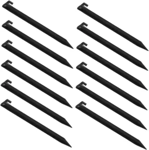 12 Pcs Heavy Duty Plastic Tent Stakes Durable Lawn Pegs for Outdoor Camping Beach and Garden Use Lightweight Ground Anchors for Canopy Tarp and Tent Support