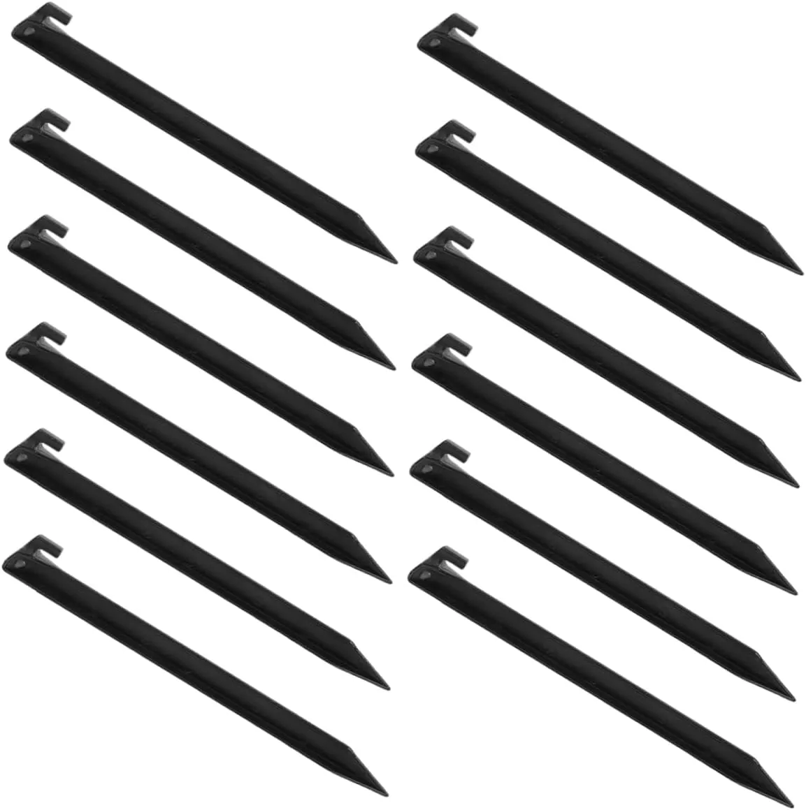12 Pcs Heavy Duty Plastic Tent Stakes Durable Lawn Pegs for Outdoor Camping Beach and Garden Use Lightweight Ground Anchors for Canopy Tarp and Tent Support