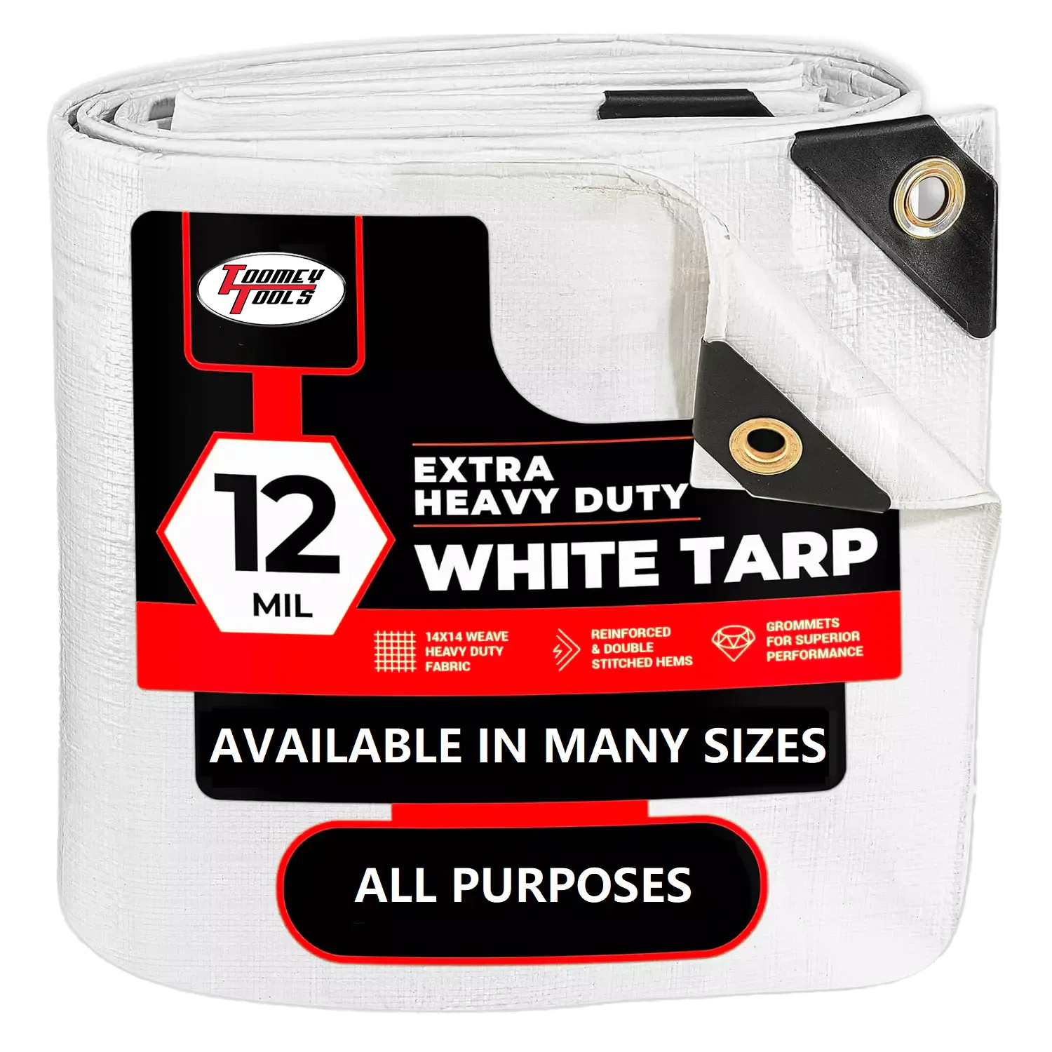 12 x 12 Heavy Duty Canopy Tarp - White