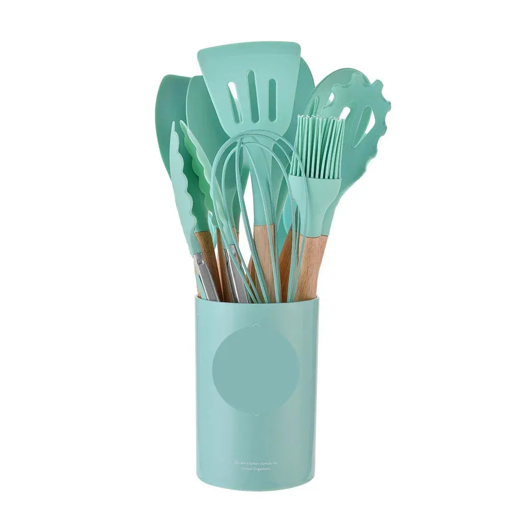12Pcs Utensils Kitchenware ,Silicone Heat Resistant, Non-Stick