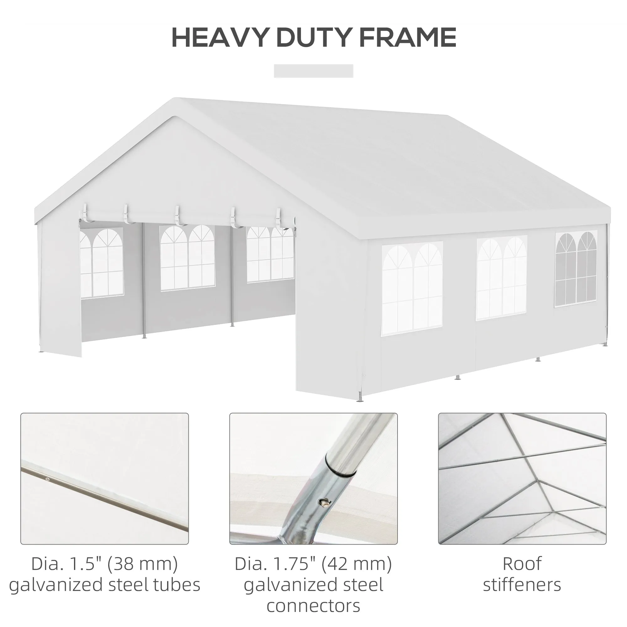 19.5' x 19' Event Tent with 2 Doors & 6 Mesh Windows