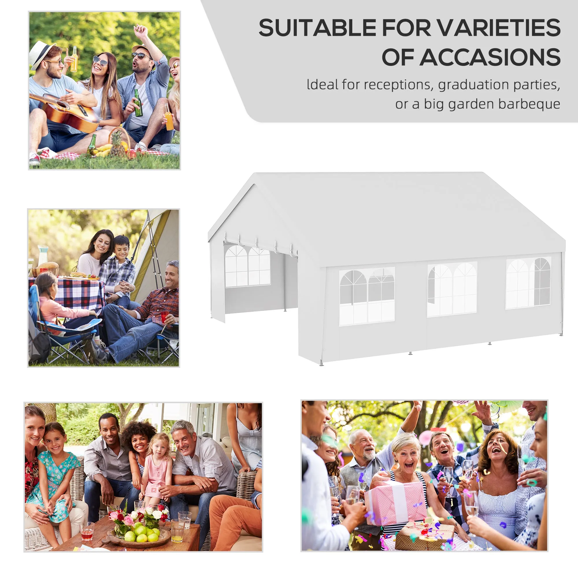 19.5' x 19' Event Tent with 2 Doors & 6 Mesh Windows