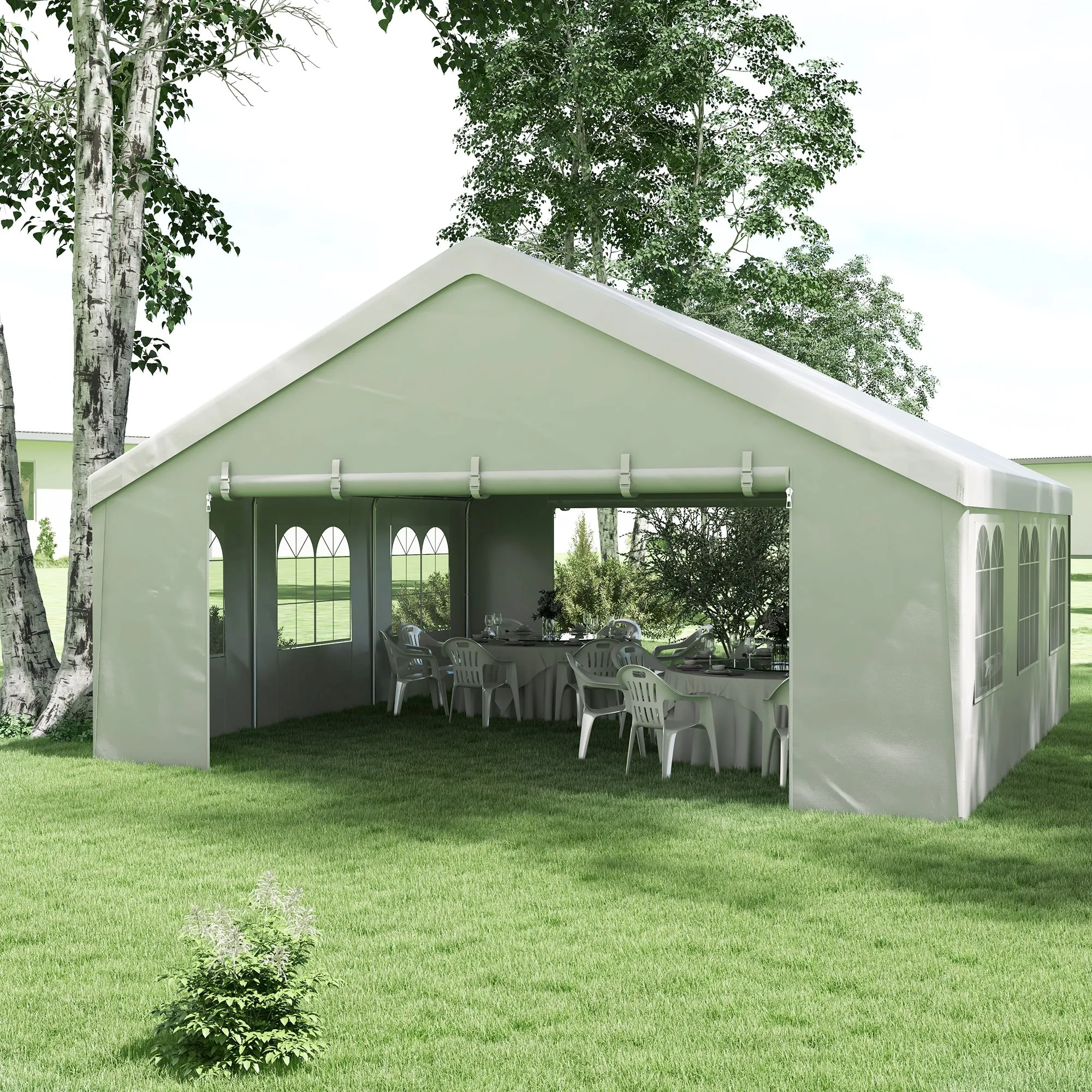 19.5' x 19' Event Tent with 2 Doors & 6 Mesh Windows