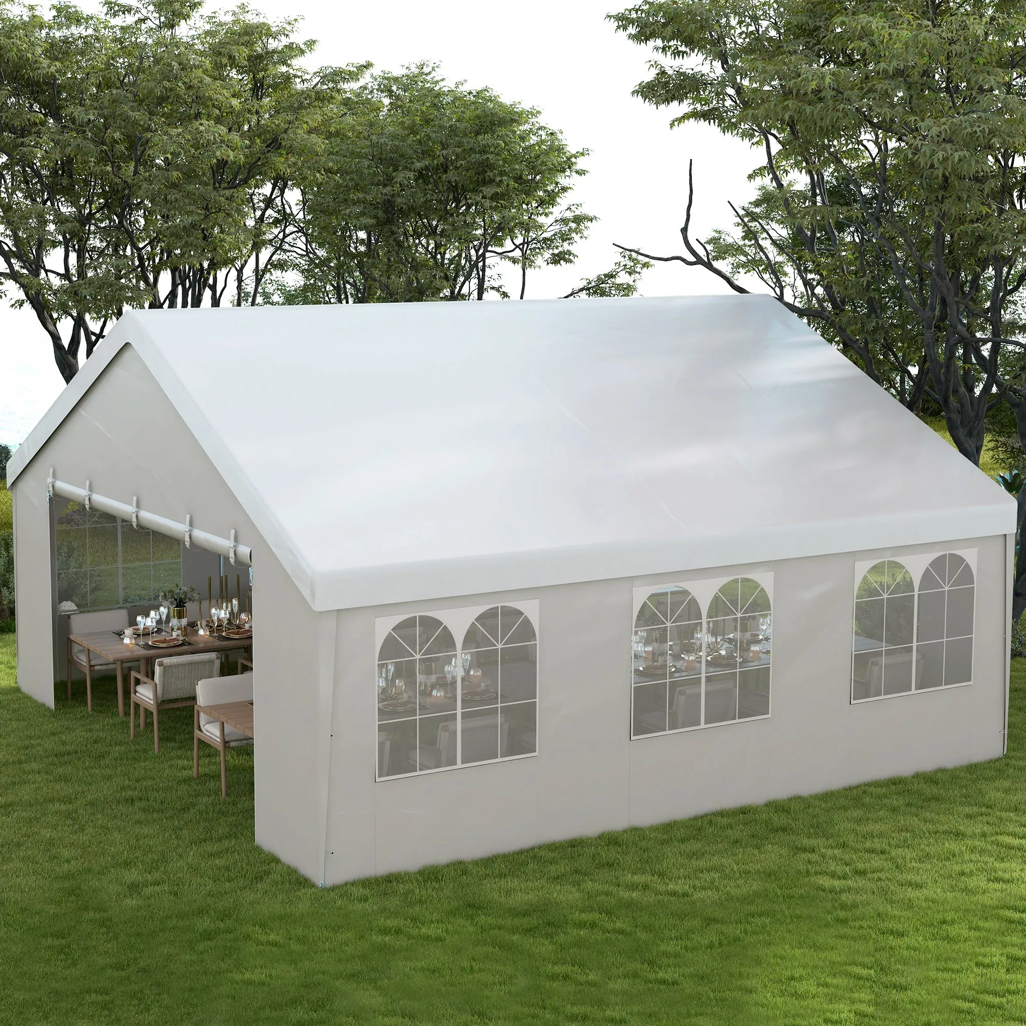 19.5' x 19' Event Tent with 2 Doors & 6 Mesh Windows