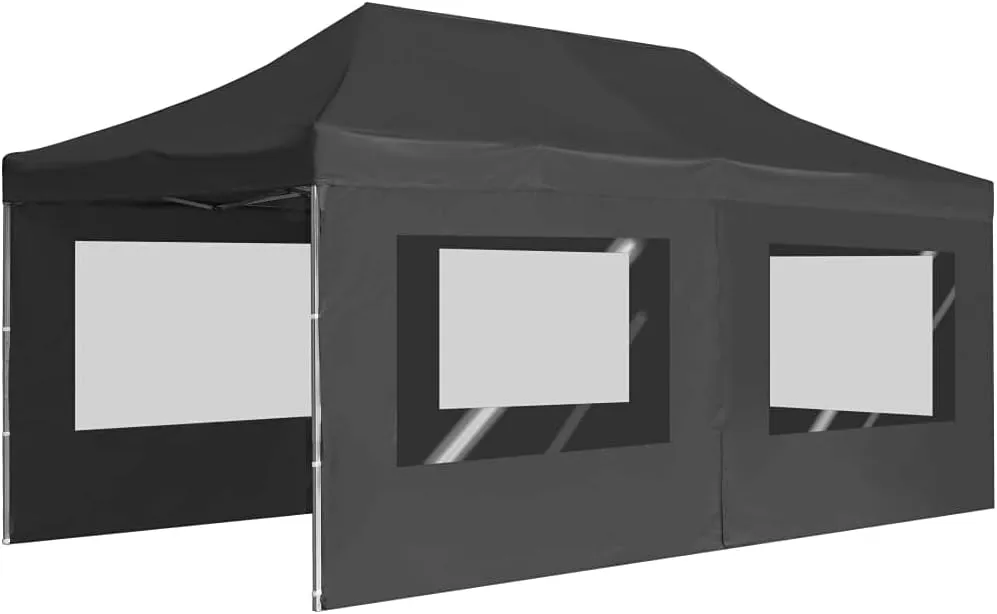 19.7'x9.8' Anthracite Heavy Duty Party Tent with Walls, Aluminum Frame Outdoor Gazebo Canopy for Backyard Events, BBQ, Garden Gatherings & Patio Shade