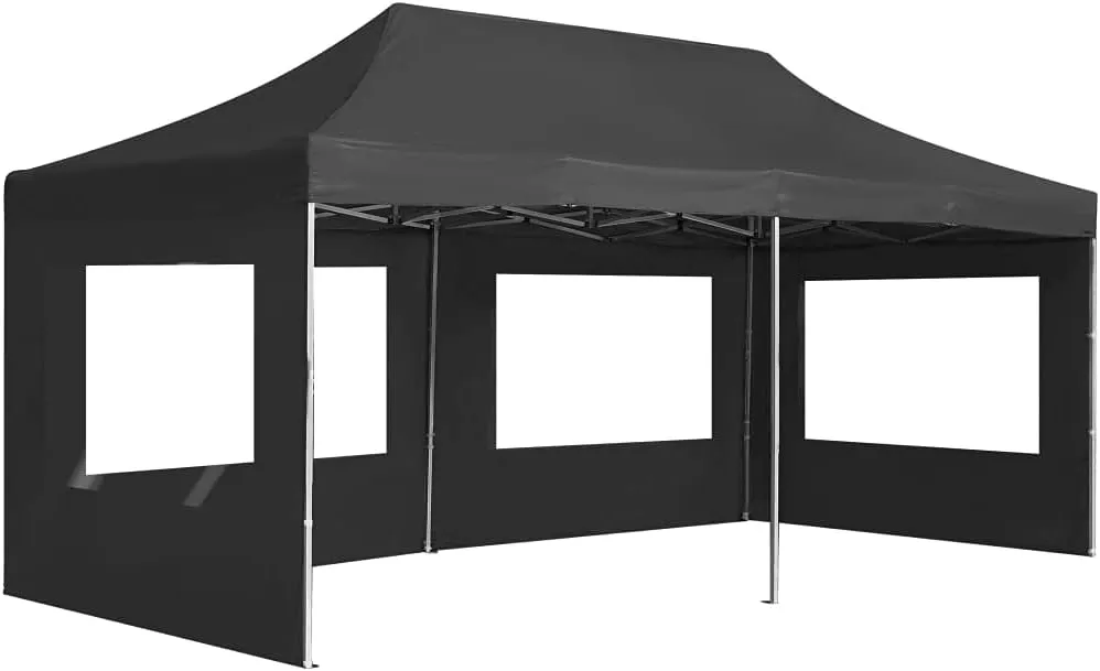 19.7'x9.8' Anthracite Heavy Duty Party Tent with Walls, Aluminum Frame Outdoor Gazebo Canopy for Backyard Events, BBQ, Garden Gatherings & Patio Shade