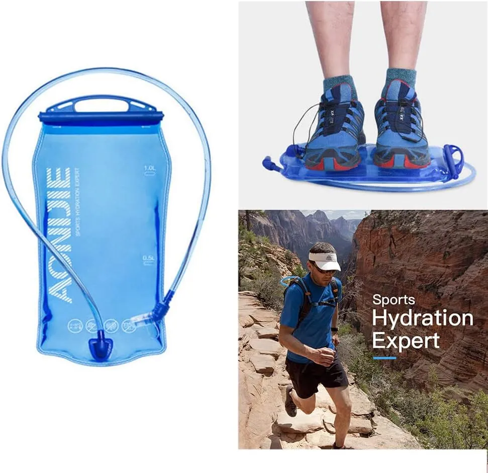 1L/ 2L/ 3L Hydration Bladder, BPA Free Leak Proof Water Storage Bladder Bag, Water Reservoir Hydration Pack Replacement for Hiking Camping Biking Backpacking, Blue