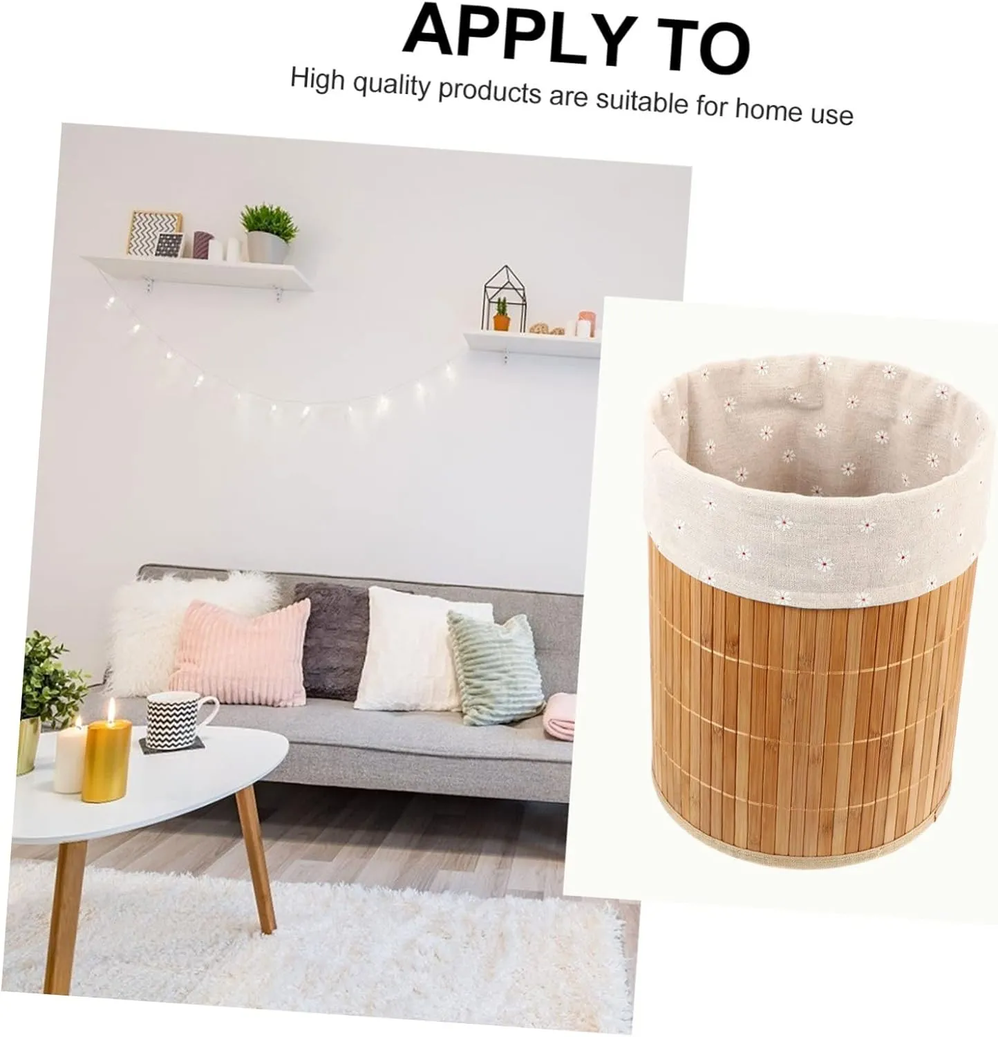 1pc Bamboo Trash Can Round Trash Can Collapsible Garbage Can Garbage Cans Woven Rubbish Container Clothes Storage Organzier Waste Bins Laundry Basket Sundries Bucket Clothing