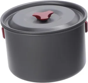 1pcs Aluminium Alloy Outdoor Cooking Pot Set Lightweight Single Pot for Camping High-Temperature Resistant Cookware Portable and Safe Cooking Tool for Grey