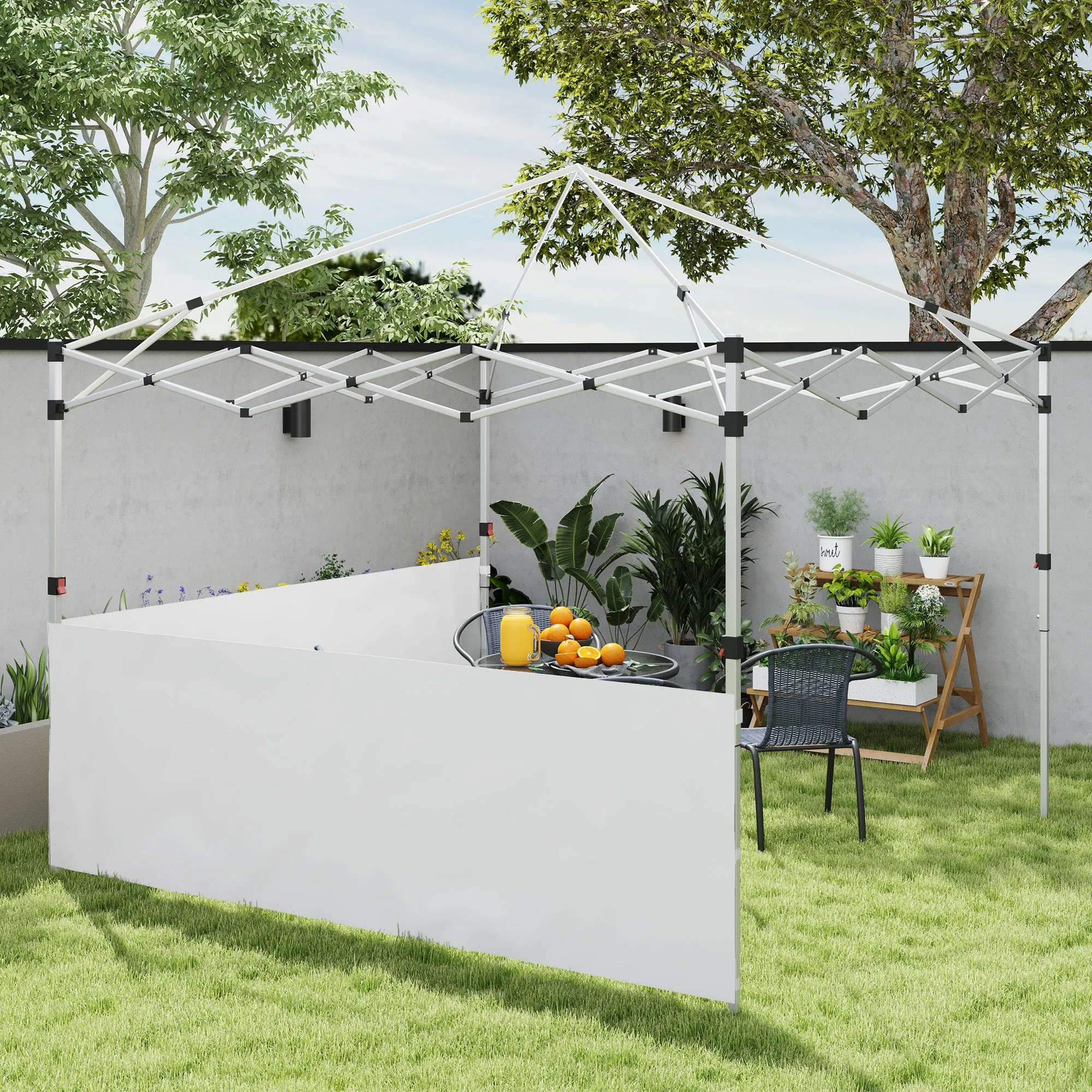 2-Pack Half Sidewalls for 10' x 10'/20' Canopy,UPF 30  UV-Resistant, White