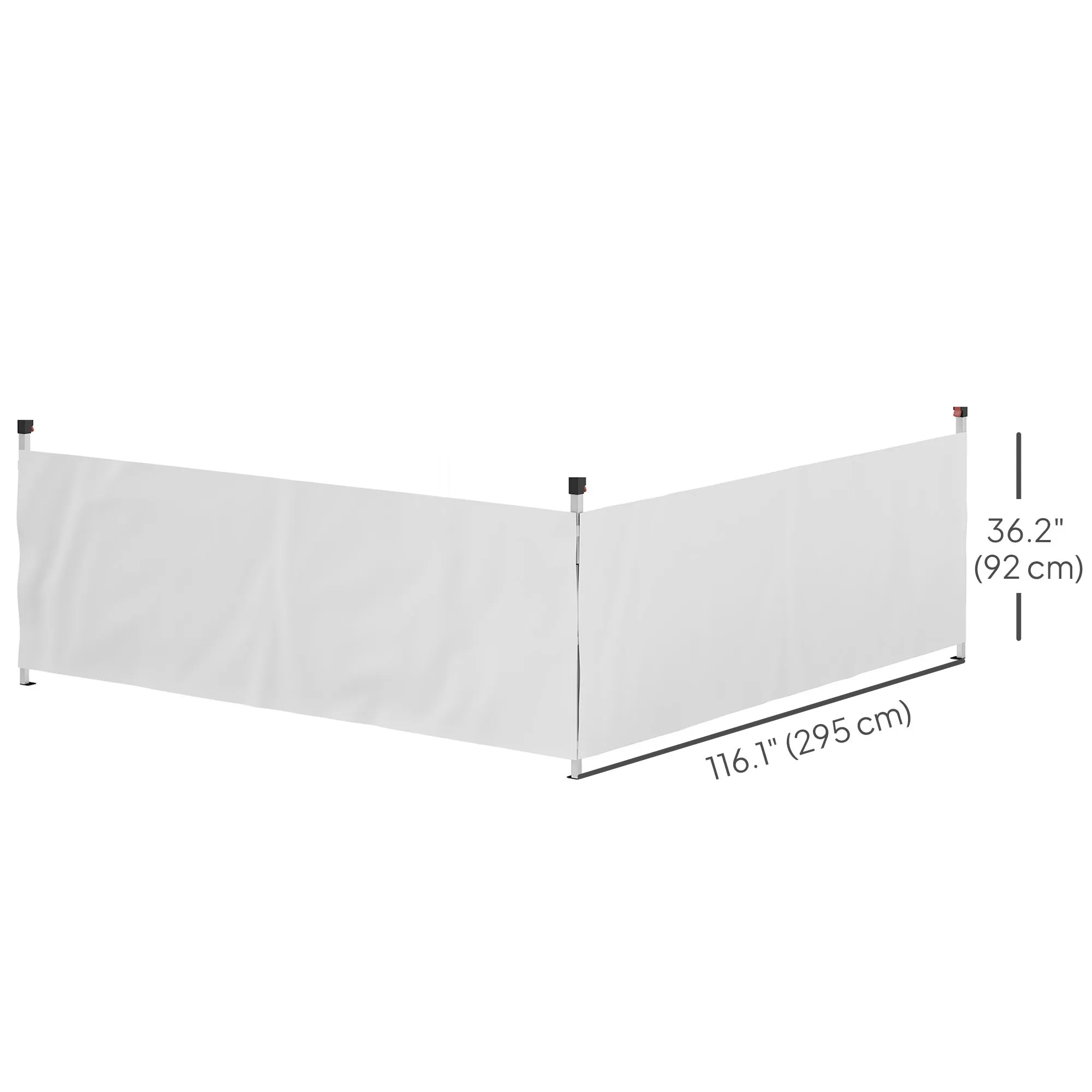 2-Pack Half Sidewalls for 10' x 10'/20' Canopy,UPF 30  UV-Resistant, White