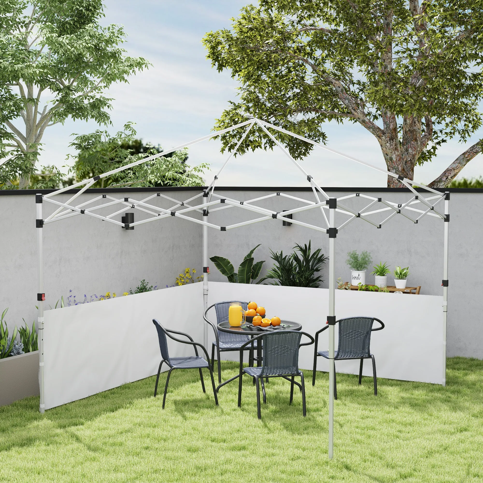 2-Pack Half Sidewalls for 10' x 10'/20' Canopy,UPF 30  UV-Resistant, White