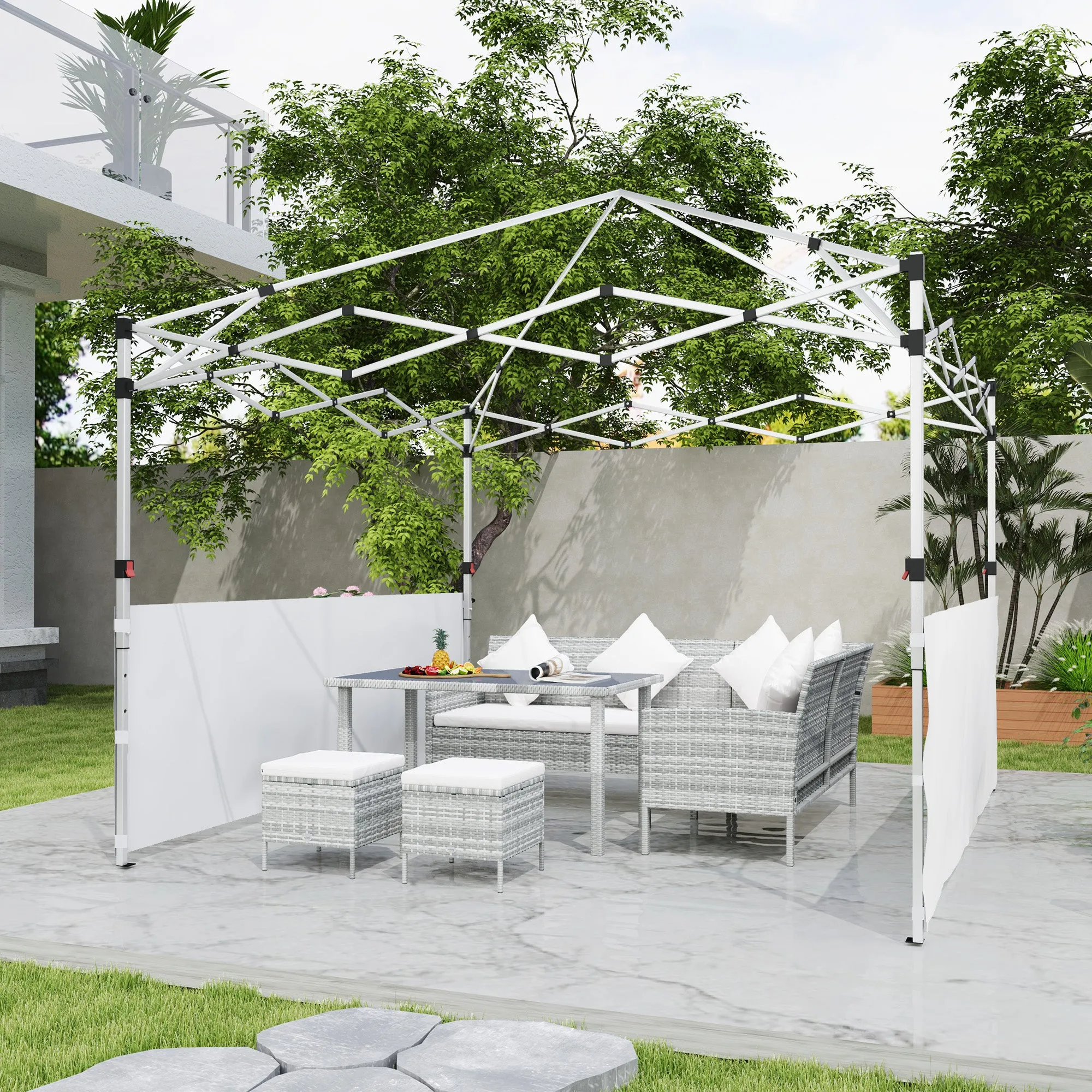2-Pack Half Sidewalls for 10' x 10'/20' Canopy,UPF 30  UV-Resistant, White
