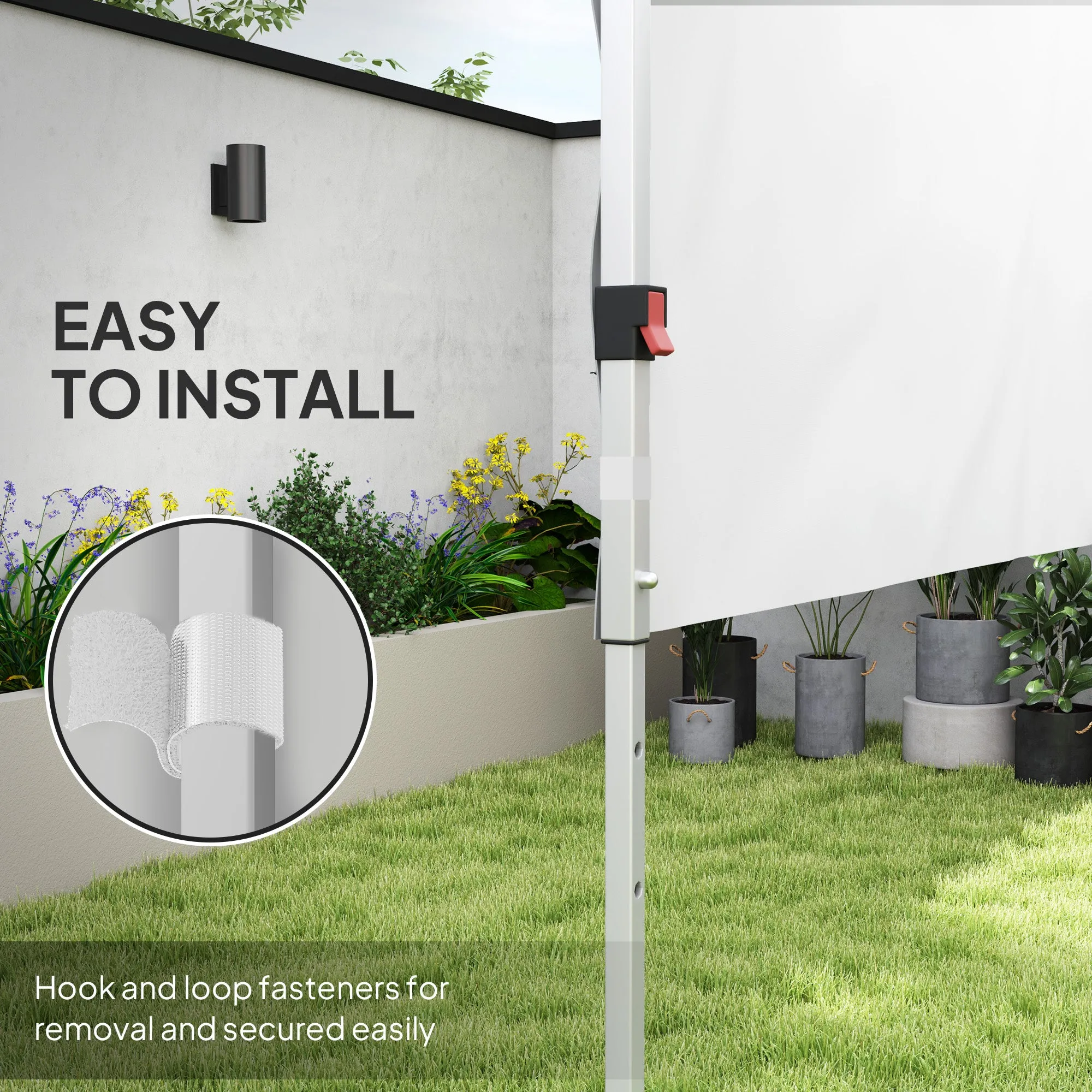 2-Pack Half Sidewalls for 10' x 10'/20' Canopy,UPF 30  UV-Resistant, White