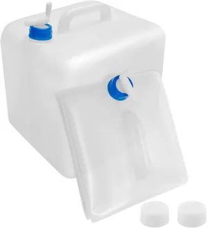 2 Pcs Collapsible Water Container with Spigot, 5.3Gallons Foldable Cube Water Jugs, Portable Camping Water Container, Practical Emergency Survival Kit for Outdoor Hiking Biking Picnic
