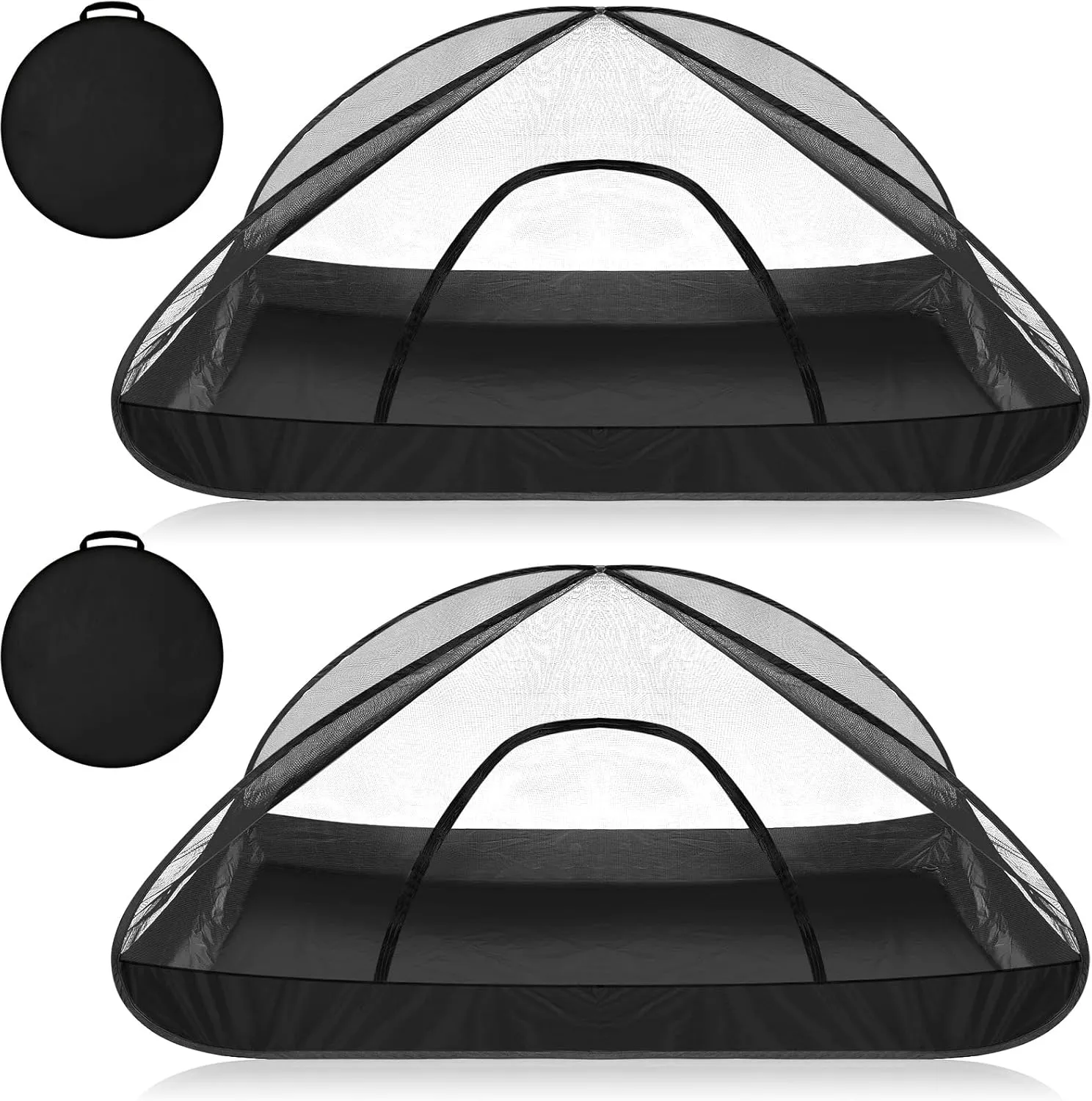 2 Pcs Pop up Mosquito Net Tent for Camping Outdoor 86. 6 x 39. 4 x 37. 4 Inch Foldable One Person Pop Tent Waterproof Freestanding Insect Bug Net for Summer Camps Camping Hiking Outdoor