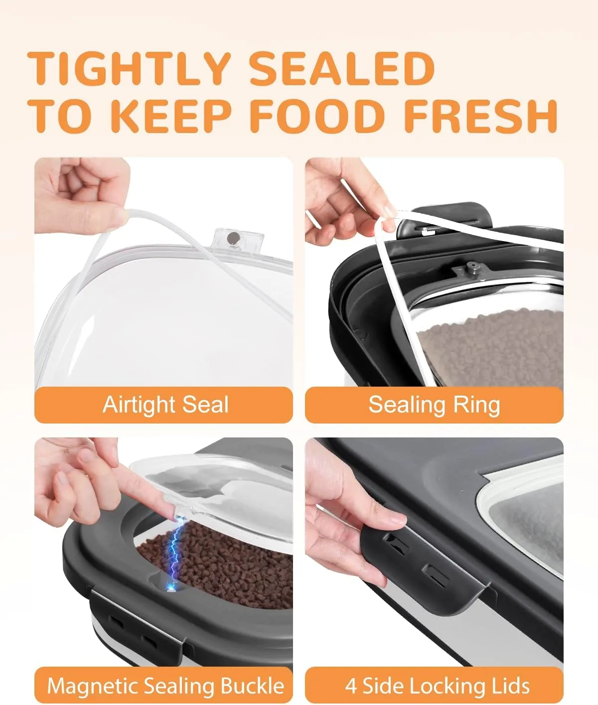 20-23 Lbs Dog Food Storage Container - Collapsible Dog Food Container with Attachable Casters and Scoop,Travel Silicone Bowl, Pet Food Storage Containers to Keep Dry Food Fresh,Easy to Move