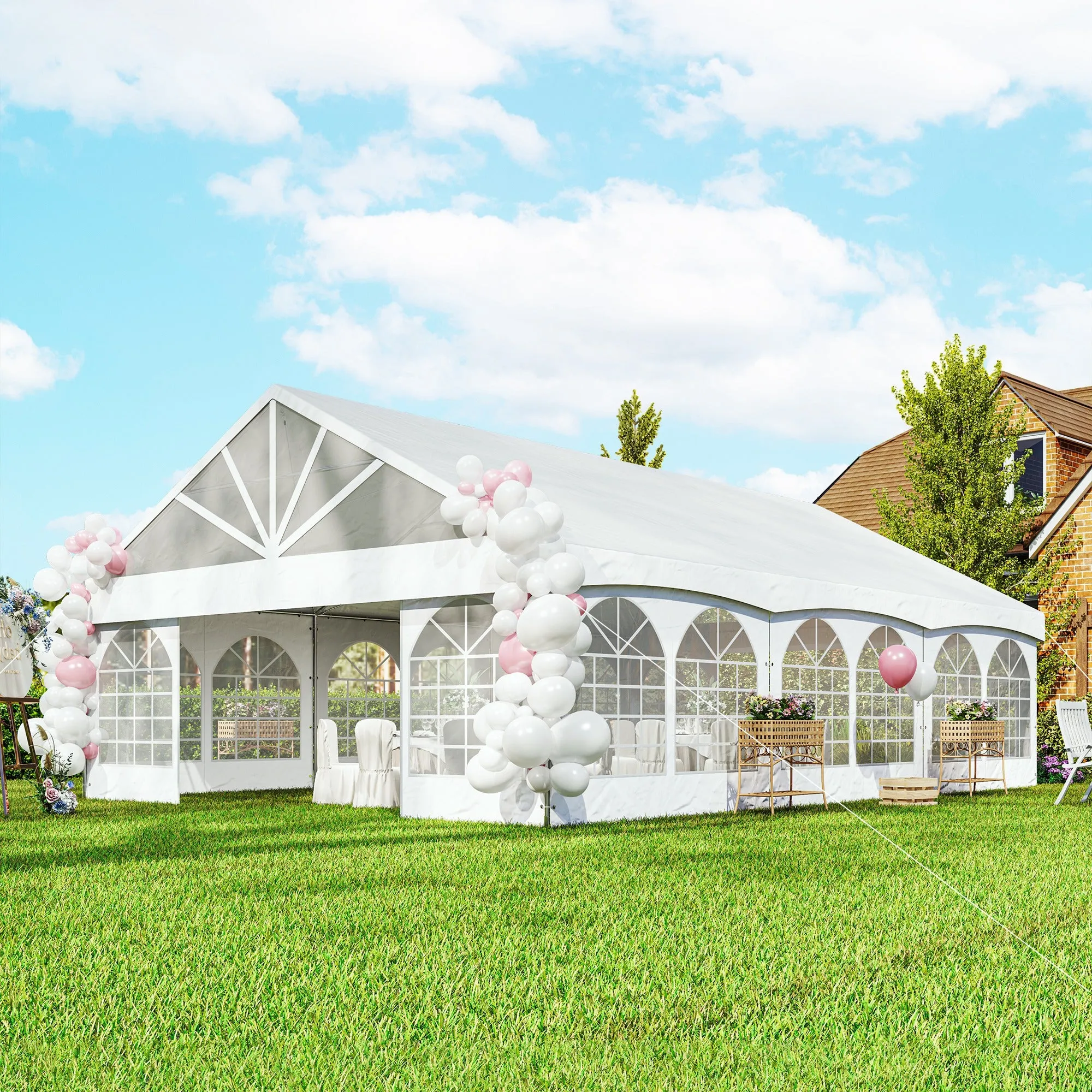 20' x 30' Heavy Duty Party Tent with 480gsm Fabric & Carry Bags