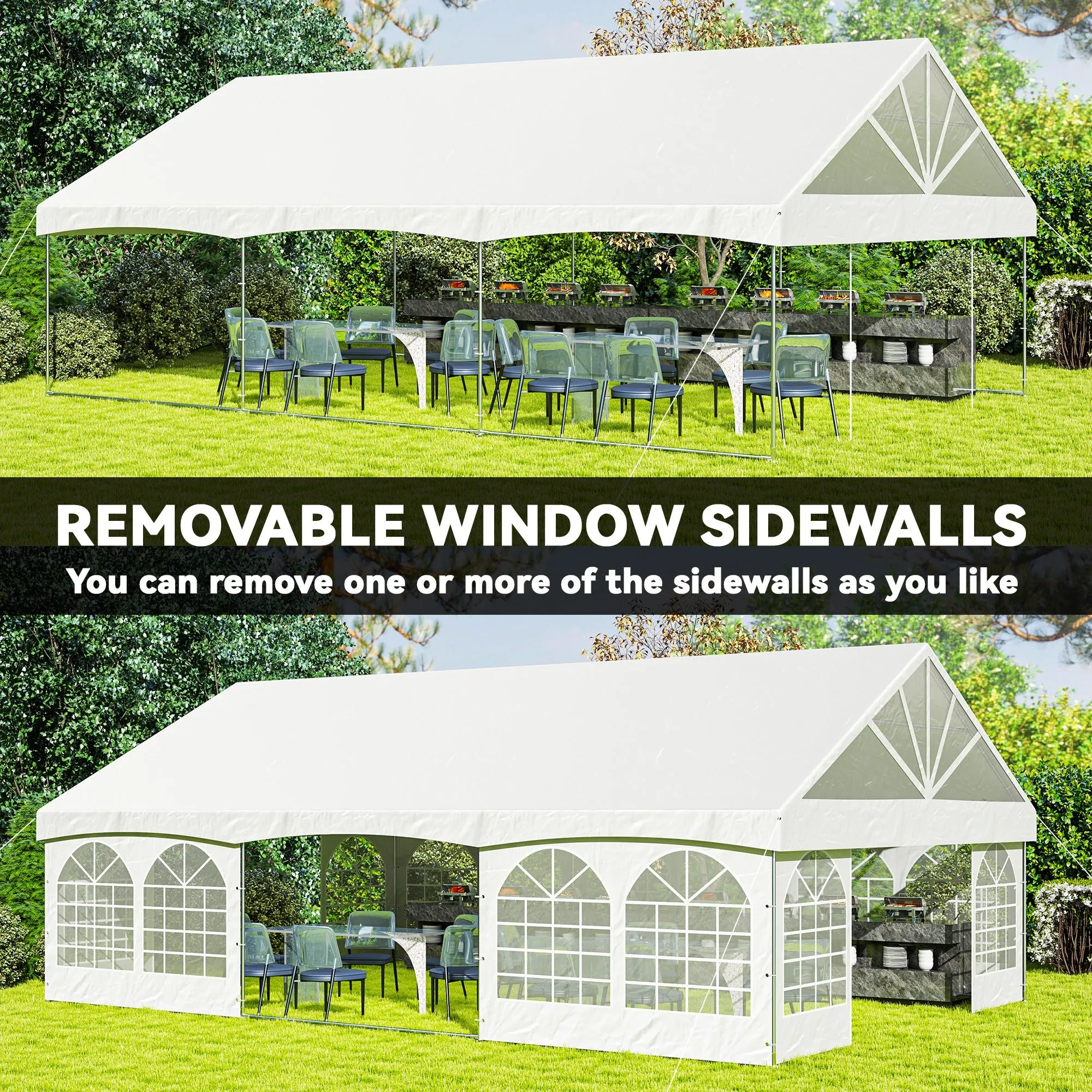 20' x 30' Heavy Duty Party Tent with 480gsm Fabric & Carry Bags
