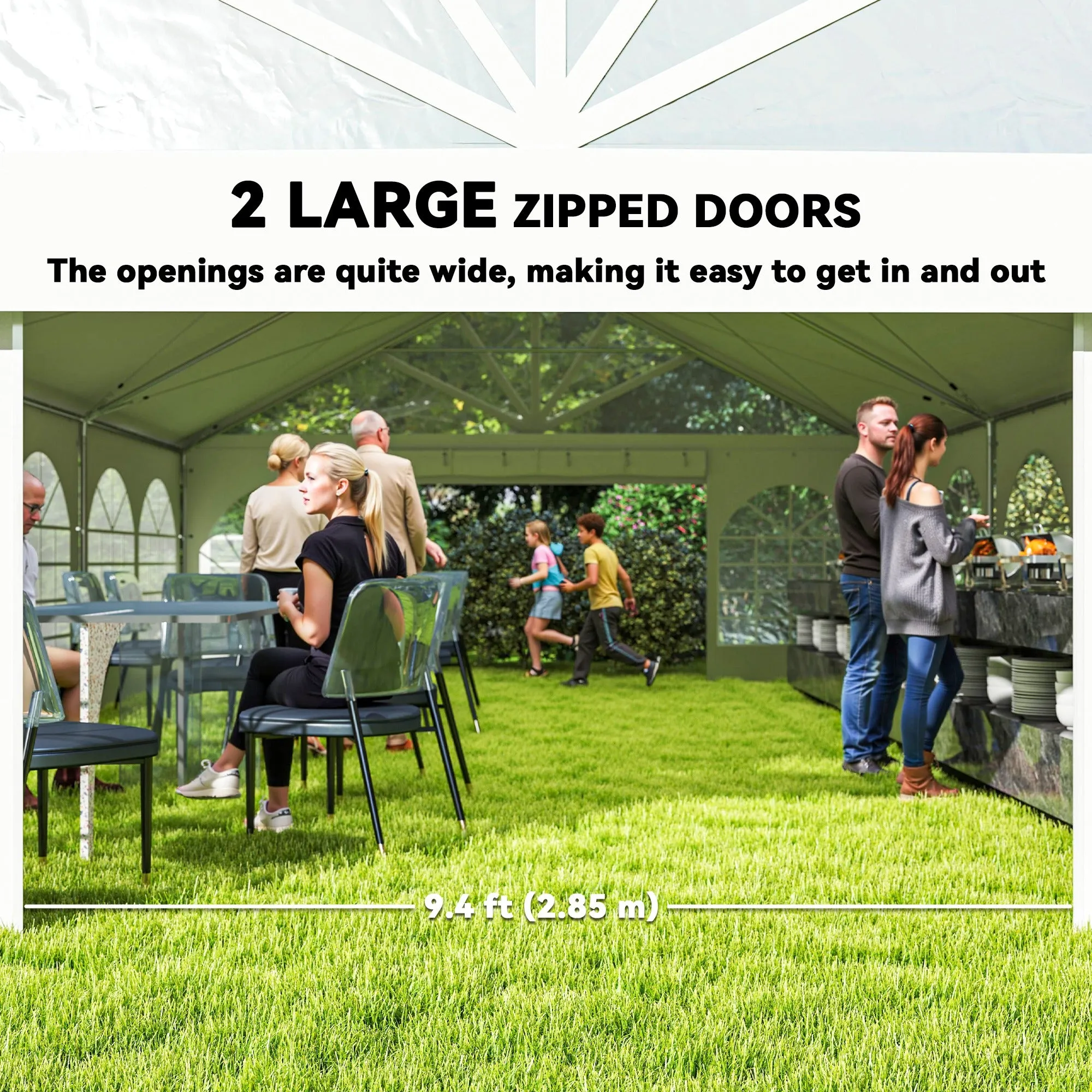 20' x 30' Heavy Duty Party Tent with 480gsm Fabric & Carry Bags
