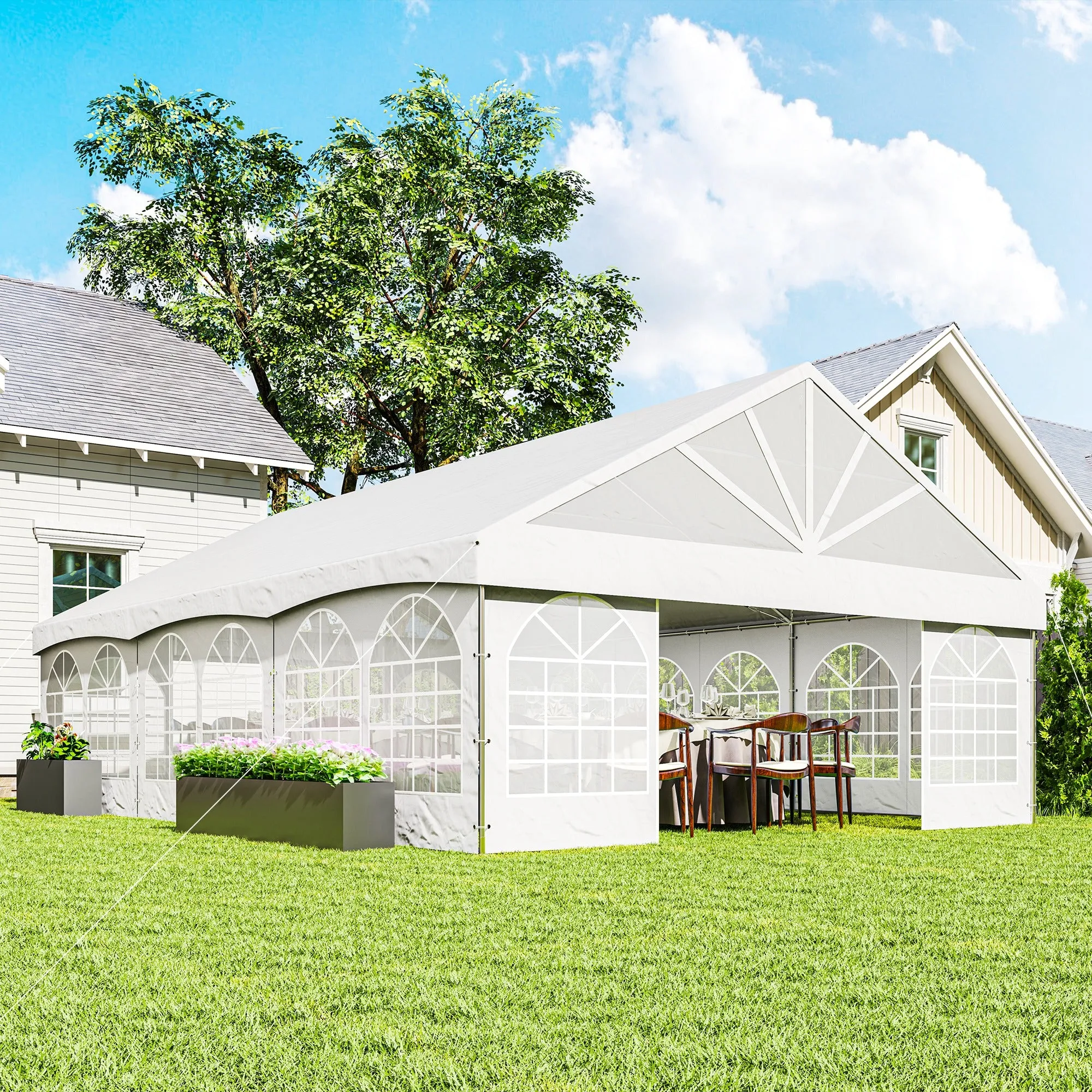 20' x 30' Heavy Duty Party Tent with 480gsm Fabric & Carry Bags