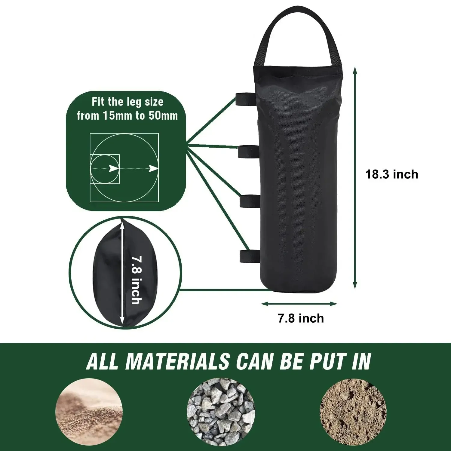 20 X 47Cm Outdoor Tent Ceiling Sandbag Windproof Sunshade 1Pc Bag 20 X 47 Cm