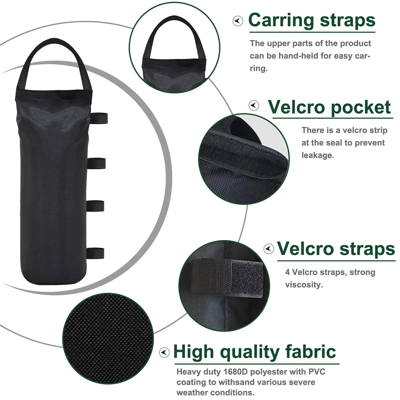 20 X 47Cm Outdoor Tent Ceiling Sandbag Windproof Sunshade 1Pc Bag 20 X 47 Cm