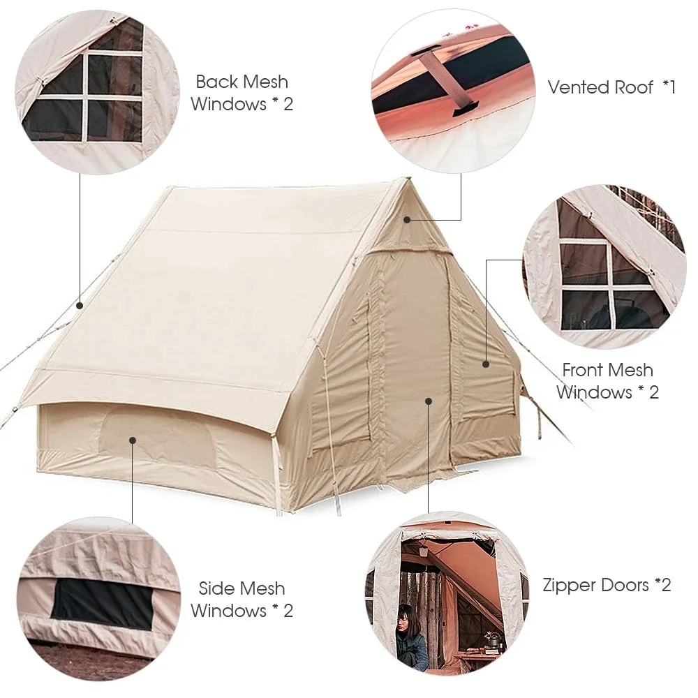 2023 New Large Camping Tent: Waterproof Inflatable Tent House for Family Hiking, Camping, Backpacking, and Beach Trips