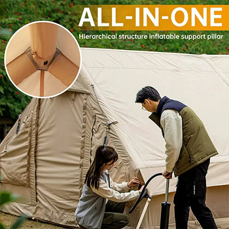 2023 New Large Camping Tent: Waterproof Inflatable Tent House for Family Hiking, Camping, Backpacking, and Beach Trips