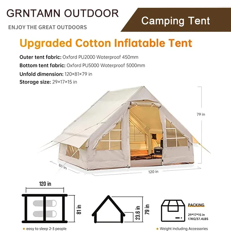 2023 New Large Camping Tent: Waterproof Inflatable Tent House for Family Hiking, Camping, Backpacking, and Beach Trips