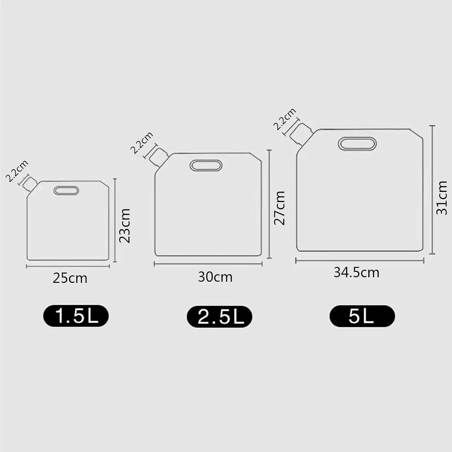 2024 New Collapsible Water Container Bag, Portable Clear Plastic Water Bag, Food Grade BPA Free Outdoor Camping Water Storage Bag for Camping Hiking Backpack Emergency(3PCS,2.5L)