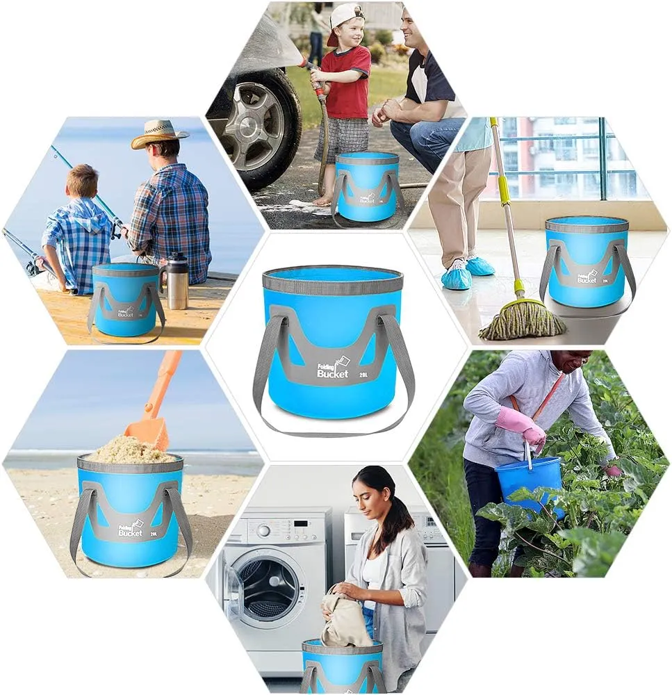 20L Collapsible Water Bucket Folding Bucket Water Storage Container for Camping Hiking Traveling Fishing Washing