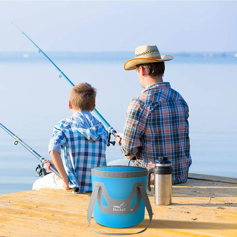 20L Collapsible Water Bucket Folding Bucket Water Storage Container for Camping Hiking Traveling Fishing Washing