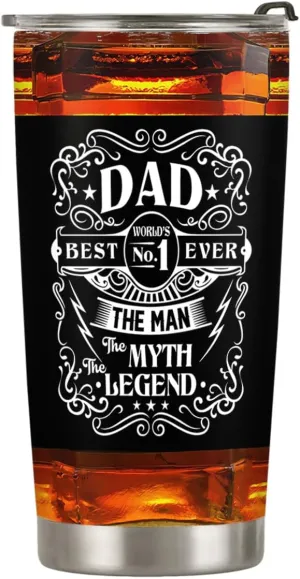 20oz Valentines Day Gifts for Him, Unique Birthday Gifts for Men, Dad, Son, Husband, Fathers Gifts, Father Man Myth Legend Dad Tumbler Cup, Travel Coffee Mug with Lid