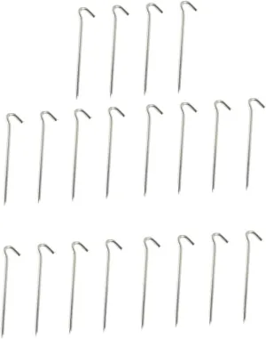 20Pcs Windproof Question Mark Shape Iron Tent Stakes Durable Ground Pegs for Secure Camping Hiking and Outdoor Use for Tents Tarps and Awnings Various